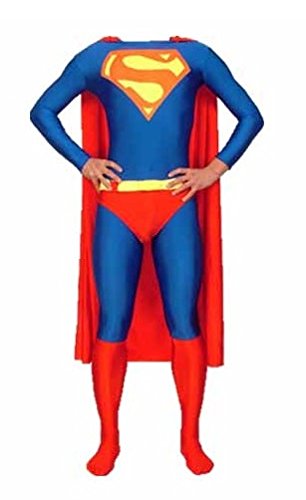 DC Superman SuperSuit Kostüm Und Umhang – Erwachsene Zweite Haut