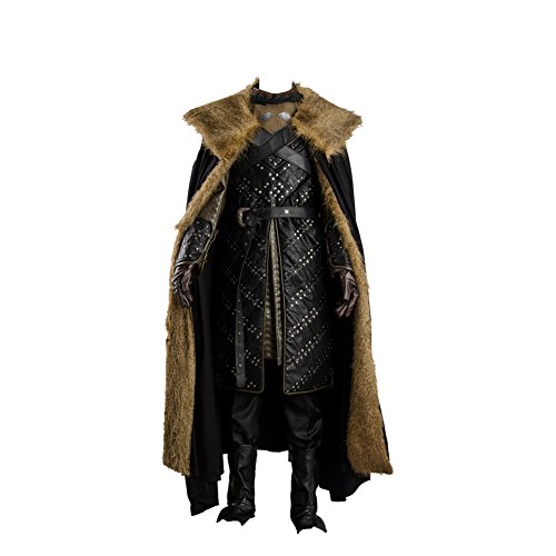 Game of Thrones Jon Snow Season 7 Outfit Cosplay Kostüm Herren Schwarz XL